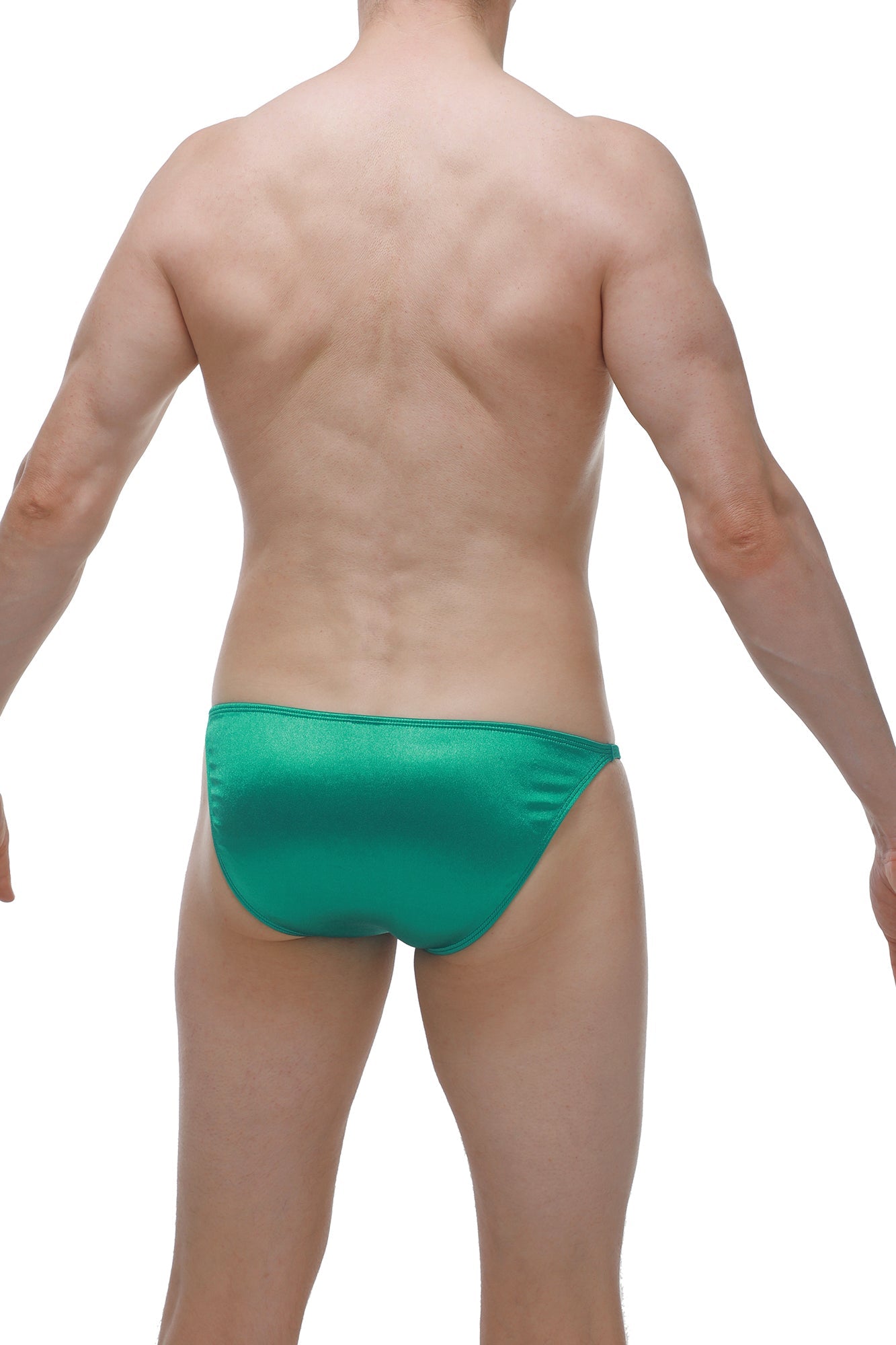 Bikini Lhery Satin Vert - PetitQ Underwear - Lingerie masculine sexy et sous-vêtements pour homme originaux