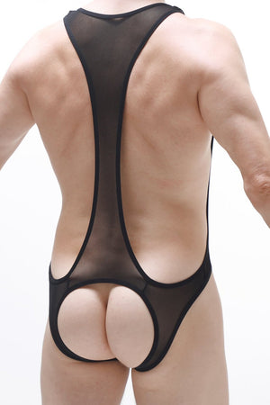 Bodysuit Antry Net Noir - PetitQ Underwear - Lingerie masculine sexy et sous-vêtements pour homme originaux