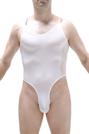 Bodysuit Bevans Blanc - PetitQ Underwear - Lingerie masculine sexy et sous-vêtements pour homme originaux