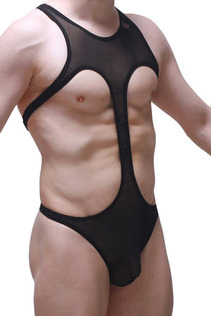 Bodystring Gracay Net Noir - PetitQ Underwear - Lingerie masculine sexy et sous-vêtements pour homme originaux