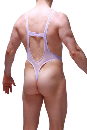 Body String Aunou Net Lilas - PetitQ Underwear - Lingerie masculine sexy et sous-vêtements pour homme originaux