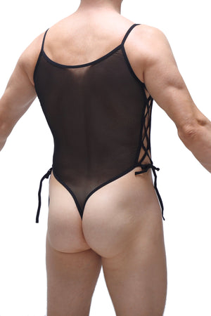Body Lacets Net Noir - PetitQ Underwear - Lingerie masculine sexy et sous-vêtements pour homme originaux
