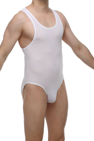 Bodyslip Open Blanc - PetitQ Underwear - Lingerie masculine sexy et sous-vêtements pour homme originaux