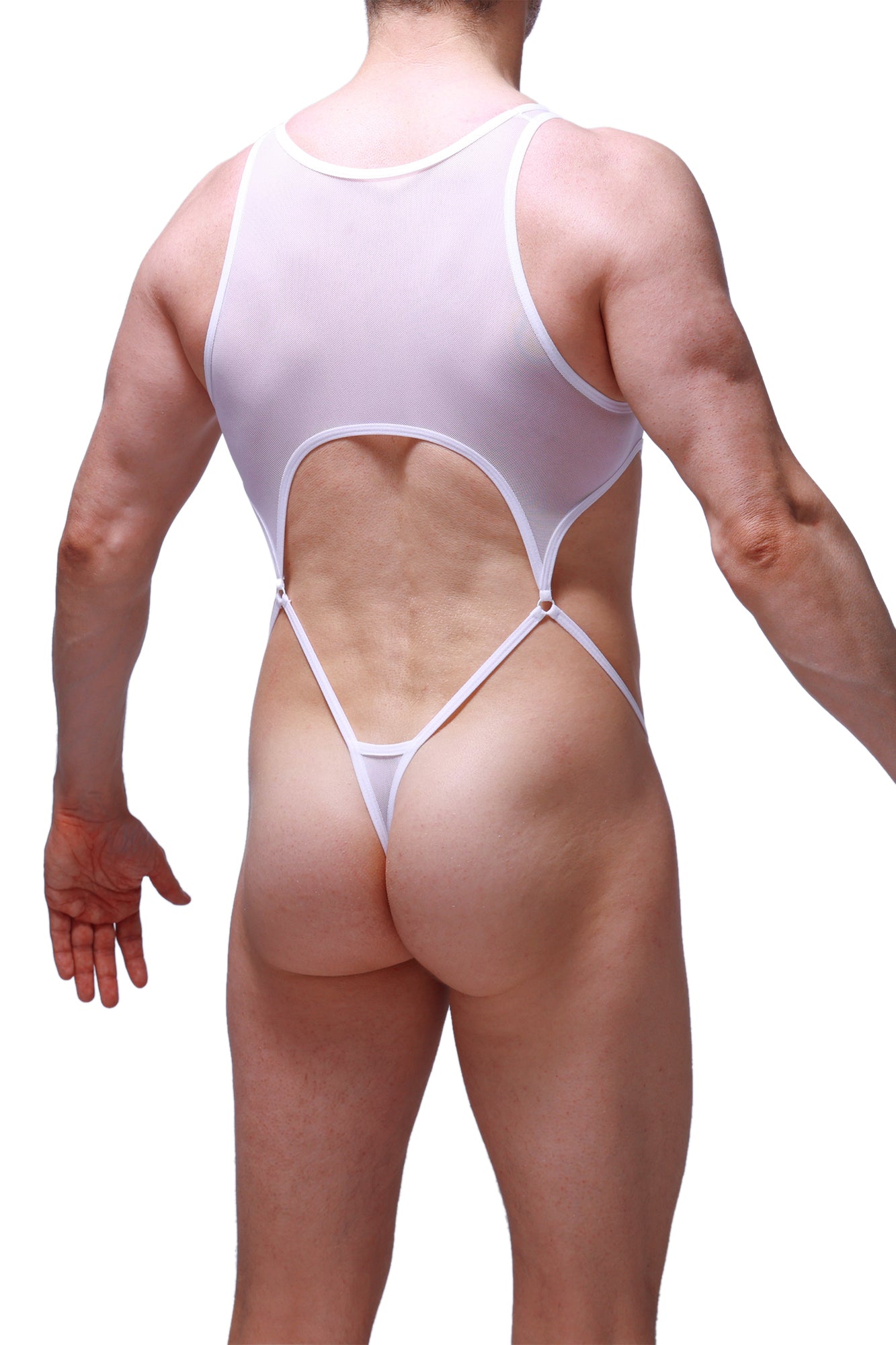 Body String Naves Blanc - PetitQ Underwear - Lingerie masculine sexy et sous-vêtements pour homme originaux