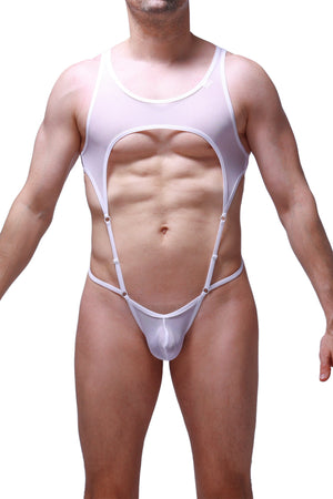 Body String Naves Blanc - PetitQ Underwear - Lingerie masculine sexy et sous-vêtements pour homme originaux