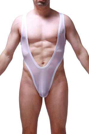 Body String Lepuil Net Blanc - PetitQ Underwear - Lingerie masculine sexy et sous-vêtements pour homme originaux