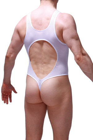 Body Lerzy Bee Blanc - PetitQ Underwear - Lingerie masculine sexy et sous-vêtements pour homme originaux