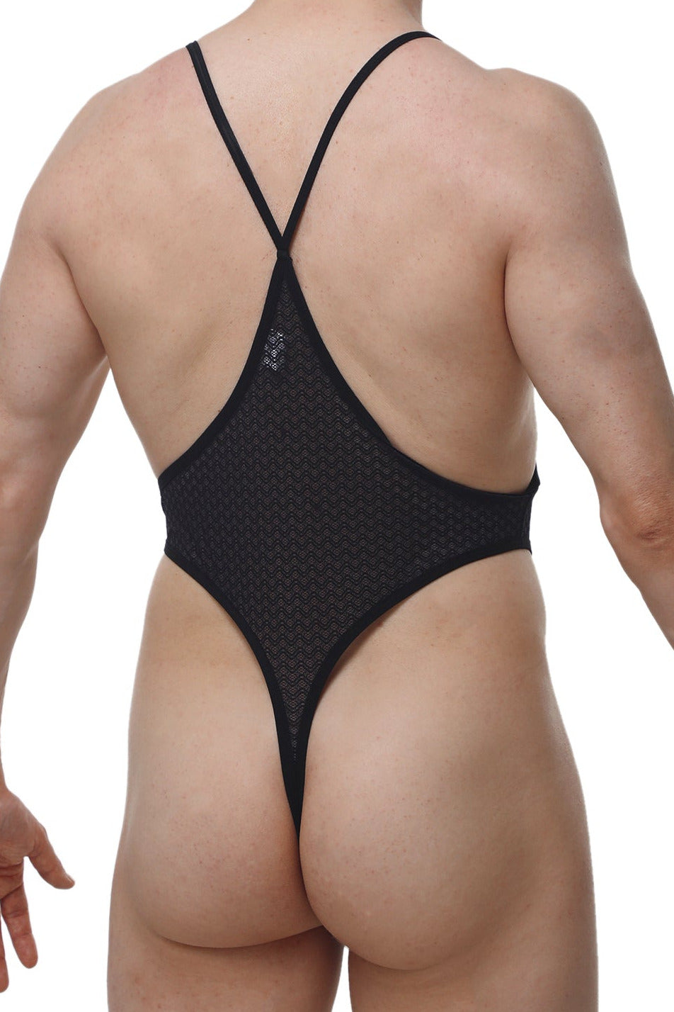 Bodystring Causson Macra Noir - PetitQ Underwear - Lingerie masculine sexy et sous-vêtements pour homme originaux