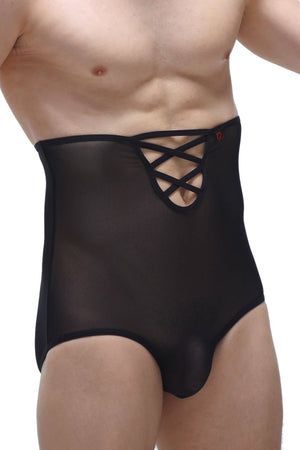 Slip Gaine Net Noir - PetitQ Underwear - Lingerie masculine sexy et sous-vêtements pour homme originaux