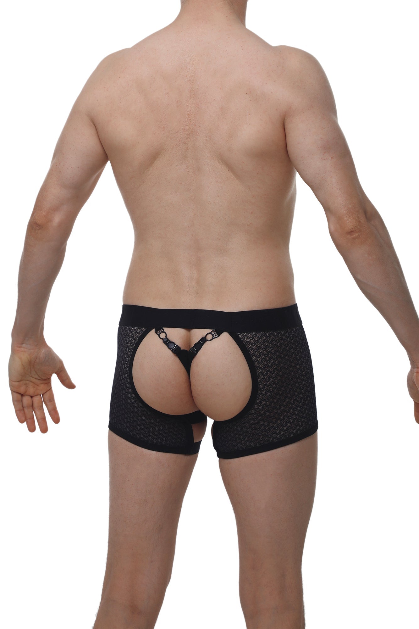 Boxer Garter Angy Macra Noir - PetitQ Underwear - Lingerie masculine sexy et sous-vêtements pour homme originaux