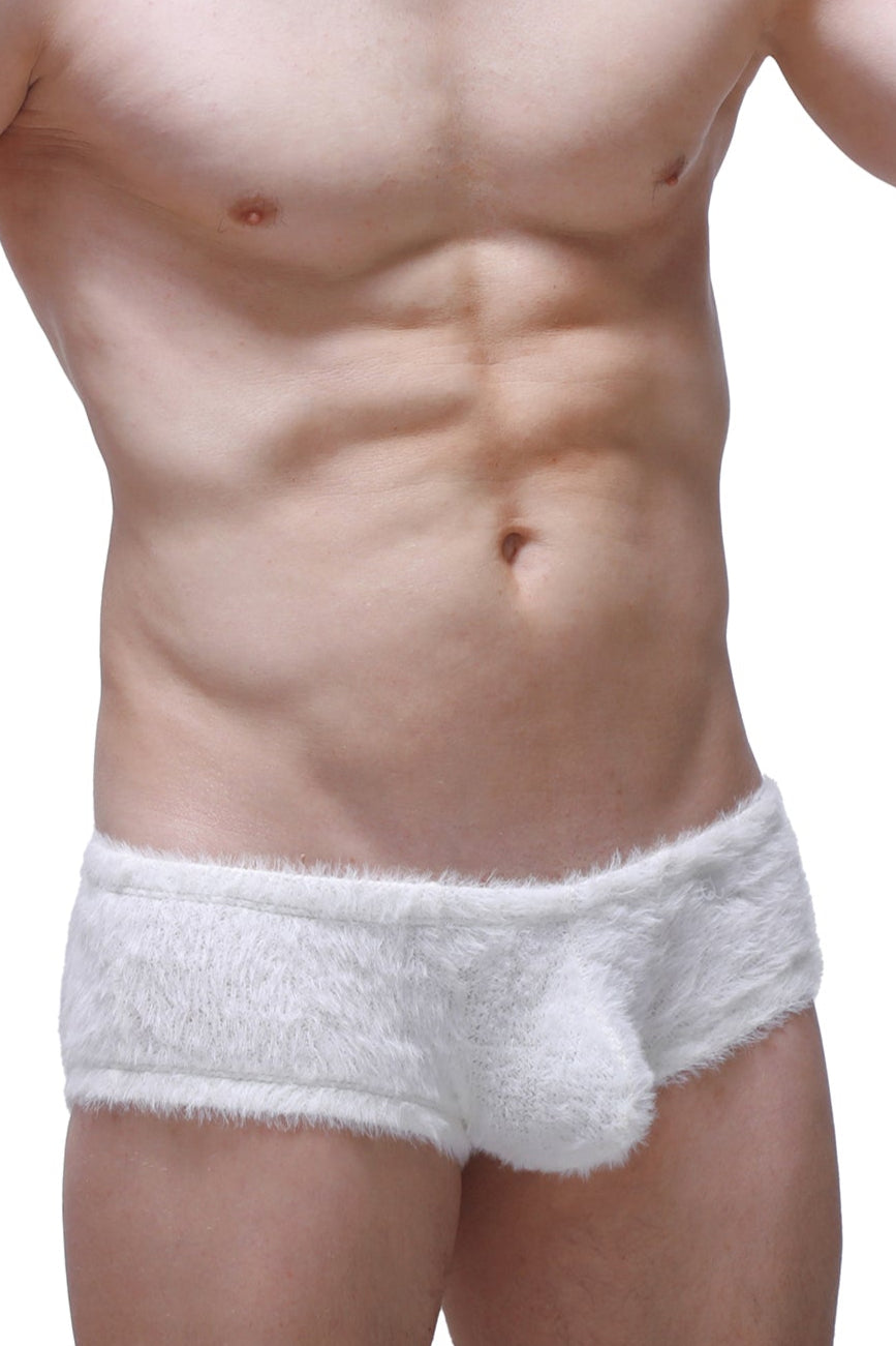 Boxer Yeti Blanc - PetitQ Underwear - Lingerie masculine sexy et sous-vêtements pour homme originaux