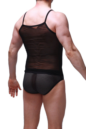 Débardeur Net Noir - PetitQ Underwear - Lingerie masculine sexy et sous-vêtements pour homme originaux