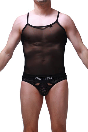 Débardeur Net Noir - PetitQ Underwear - Lingerie masculine sexy et sous-vêtements pour homme originaux