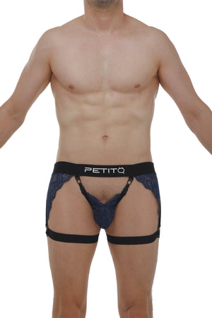 String Ficelle Lurris Dentelle Navy - PetitQ Underwear - Lingerie masculine sexy et sous-vêtements pour homme originaux