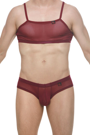 Micro Débardeur Net Merlot - PetitQ Underwear - Lingerie masculine sexy et sous-vêtements pour homme originaux