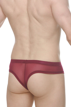 Mini Boxer Cheeky Net Merlot - PetitQ Underwear - Lingerie masculine sexy et sous-vêtements pour homme originaux