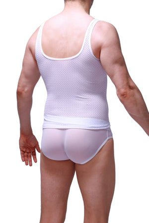 Débardeur Attan Bee Blanc - PetitQ Underwear - Lingerie masculine sexy et sous-vêtements pour homme originaux