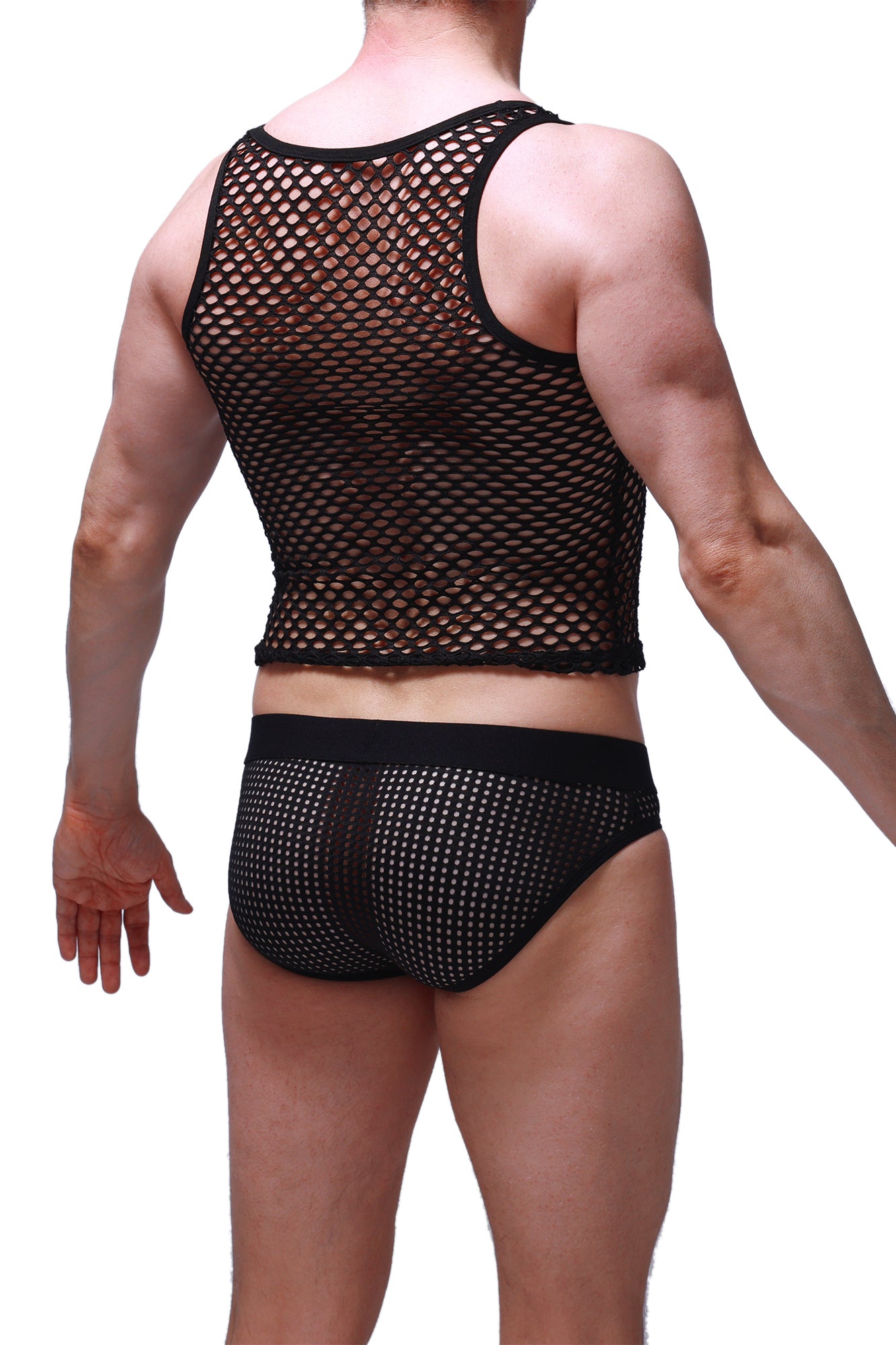 Débardeur Mesh Noir - PetitQ Underwear - Lingerie masculine sexy et sous-vêtements pour homme originaux
