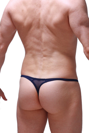 String Plellis Net Bleu - PetitQ Underwear - Lingerie masculine sexy et sous-vêtements pour homme originaux