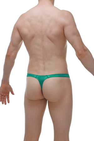 String Tower Satin Vert - PetitQ Underwear - Lingerie masculine sexy et sous-vêtements pour homme originaux