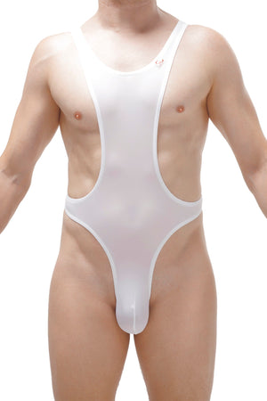Bodystring Aunou Plum Blanc - PetitQ Underwear - Lingerie masculine sexy et sous-vêtements pour homme originaux