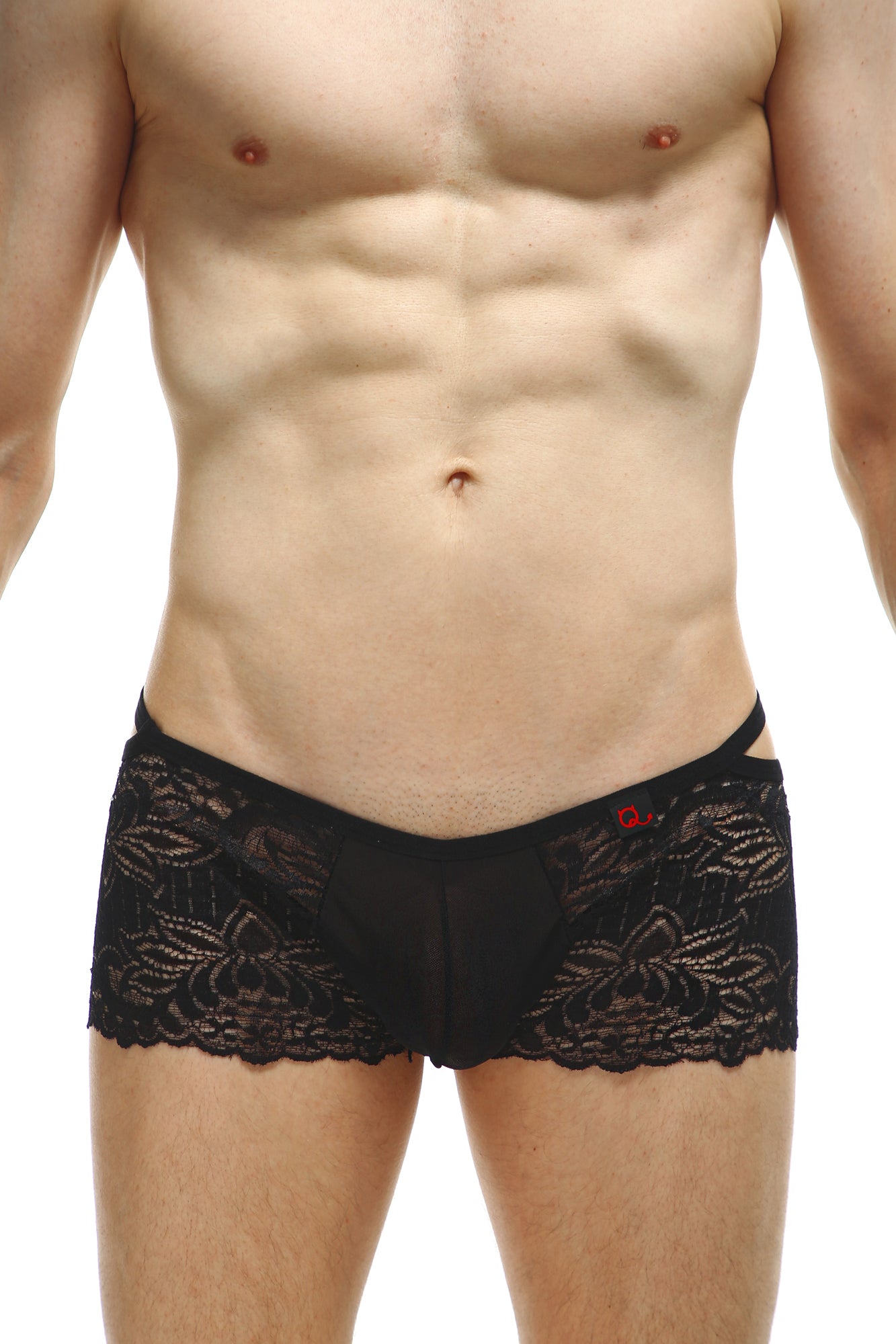 Boxer Baden Dentelle Noir - PetitQ Underwear - Lingerie masculine sexy et sous-vêtements pour homme originaux