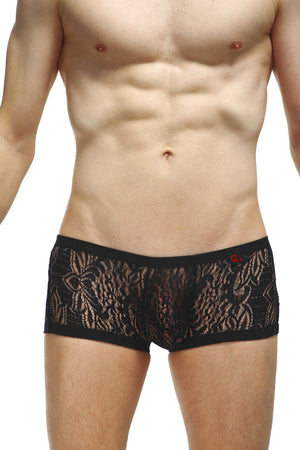 Boxer Plouhac Dentelle Noir - PetitQ Underwear - Lingerie masculine sexy et sous-vêtements pour homme originaux