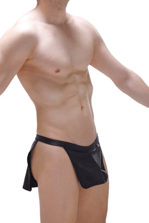Pagne Wet Noir avec string - PetitQ Underwear - Lingerie masculine sexy et sous-vêtements pour homme originaux