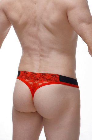 String Maulay Lace Rouge - PetitQ Underwear - Lingerie masculine sexy et sous-vêtements pour homme originaux