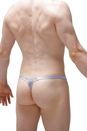 String Tower Satin Argent - PetitQ Underwear - Lingerie masculine sexy et sous-vêtements pour homme originaux