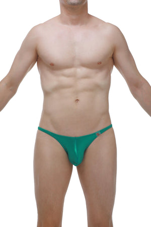 Bikini Lhery Satin Vert - PetitQ Underwear - Lingerie masculine sexy et sous-vêtements pour homme originaux