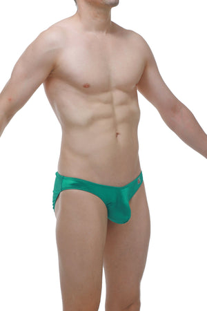 Bikini Murlin Satin Vert - PetitQ Underwear - Lingerie masculine sexy et sous-vêtements pour homme originaux