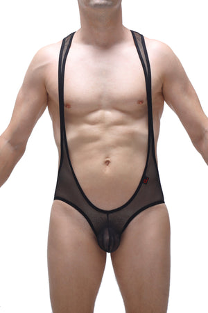 Body Open Net Noir - PetitQ Underwear - Lingerie masculine sexy et sous-vêtements pour homme originaux