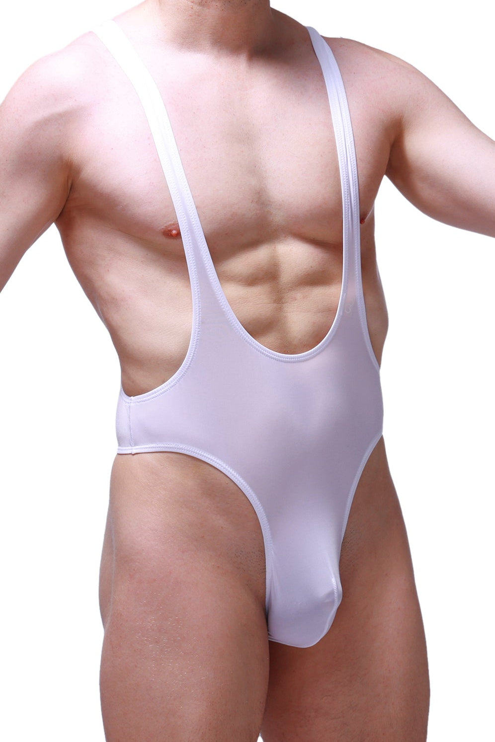 Body String Gonzac Plum Blanc - PetitQ Underwear - Lingerie masculine sexy et sous-vêtements pour homme originaux