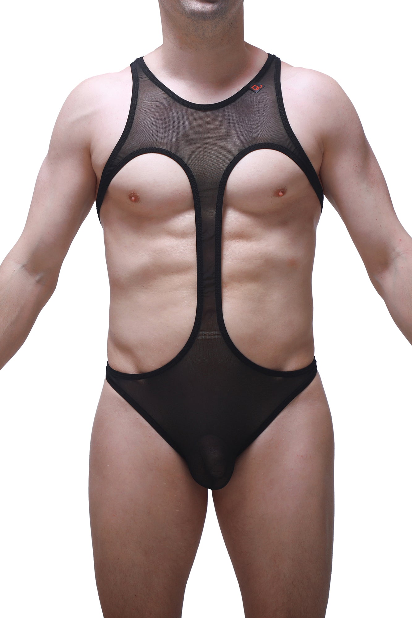 Bodystring Gracay Net Noir - PetitQ Underwear - Lingerie masculine sexy et sous-vêtements pour homme originaux