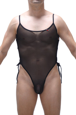 Body Lacets Net Noir - PetitQ Underwear - Lingerie masculine sexy et sous-vêtements pour homme originaux
