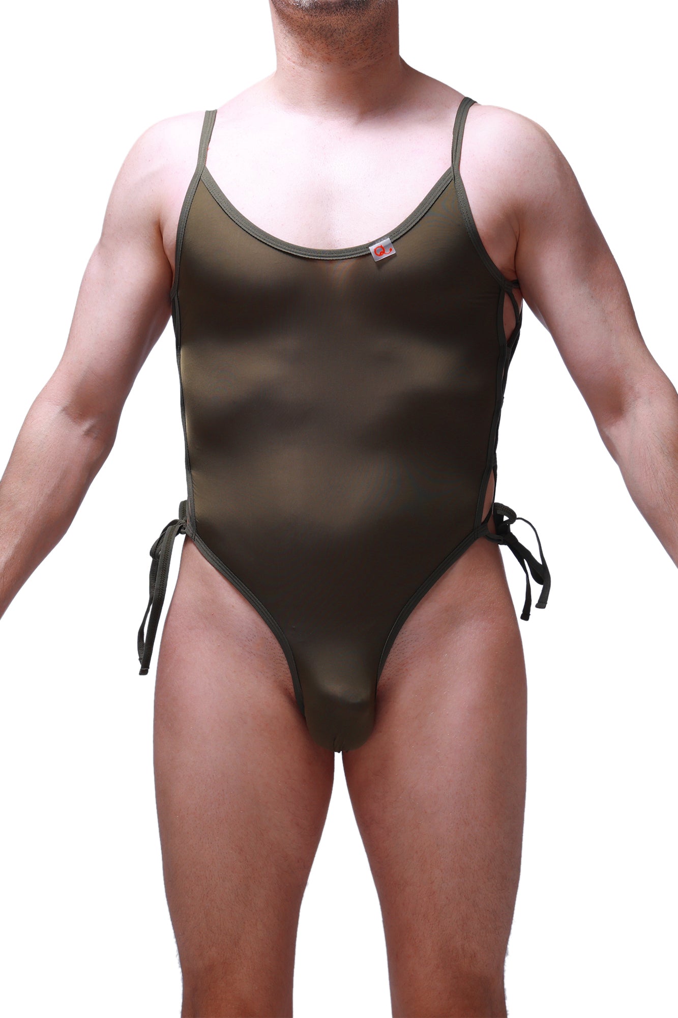 Body Lacets Plum Olive - PetitQ Underwear - Lingerie masculine sexy et sous-vêtements pour homme originaux