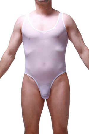 Body String Nexon Net Blanc - PetitQ Underwear - Lingerie masculine sexy et sous-vêtements pour homme originaux