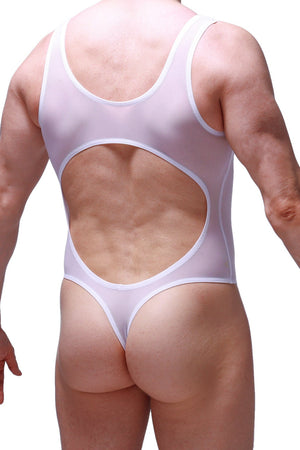 Body String Nexon Net Blanc - PetitQ Underwear - Lingerie masculine sexy et sous-vêtements pour homme originaux