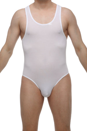Bodyslip Open Blanc - PetitQ Underwear - Lingerie masculine sexy et sous-vêtements pour homme originaux