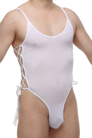Body Lacets Blanc - PetitQ Underwear - Lingerie masculine sexy et sous-vêtements pour homme originaux
