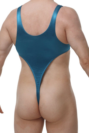 Bodystring Carbay Satin Teal - PetitQ Underwear - Lingerie masculine sexy et sous-vêtements pour homme originaux