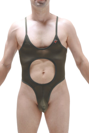 Bodystring Lihac Plum Olive - PetitQ Underwear - Lingerie masculine sexy et sous-vêtements pour homme originaux