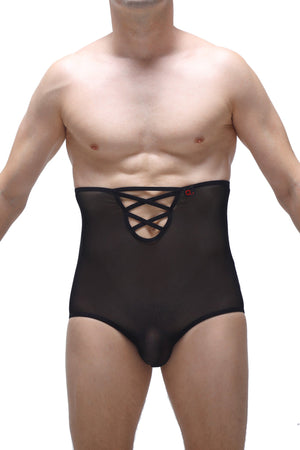 Slip Gaine Net Noir - PetitQ Underwear - Lingerie masculine sexy et sous-vêtements pour homme originaux