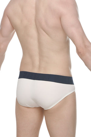 Slip Protruder Rib Blanc - PetitQ Underwear - Lingerie masculine sexy et sous-vêtements pour homme originaux