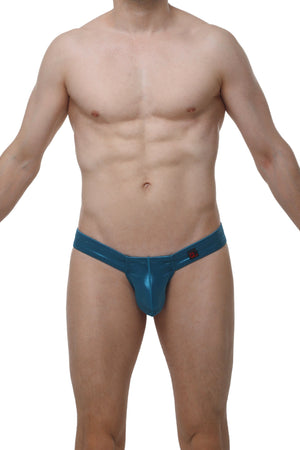 String Cheeky Satin Teal - PetitQ Underwear - Lingerie masculine sexy et sous-vêtements pour homme originaux