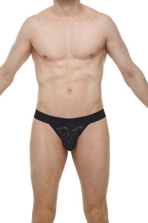 String Ficelle Aubiat Dentelle Noir - PetitQ Underwear - Lingerie masculine sexy et sous-vêtements pour homme originaux