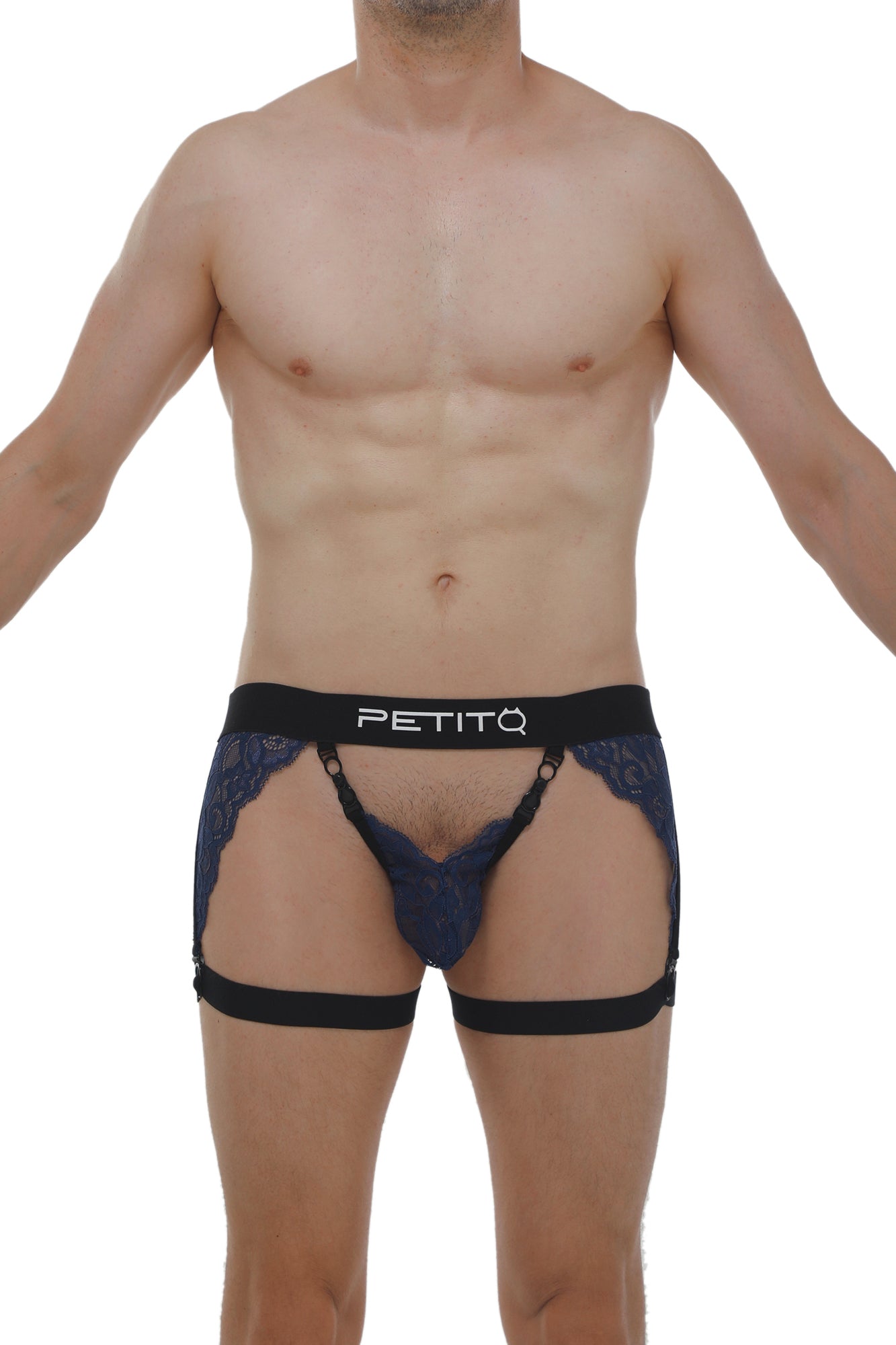 String Ficelle Lurris Dentelle Navy - PetitQ Underwear - Lingerie masculine sexy et sous-vêtements pour homme originaux