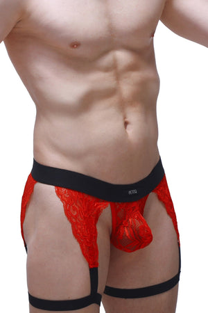 String Ficelle Lurris Dentelle Rouge - PetitQ Underwear - Lingerie masculine sexy et sous-vêtements pour homme originaux