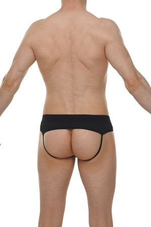 Jockstrap Open Skine Noir - PetitQ Underwear - Lingerie masculine sexy et sous-vêtements pour homme originaux